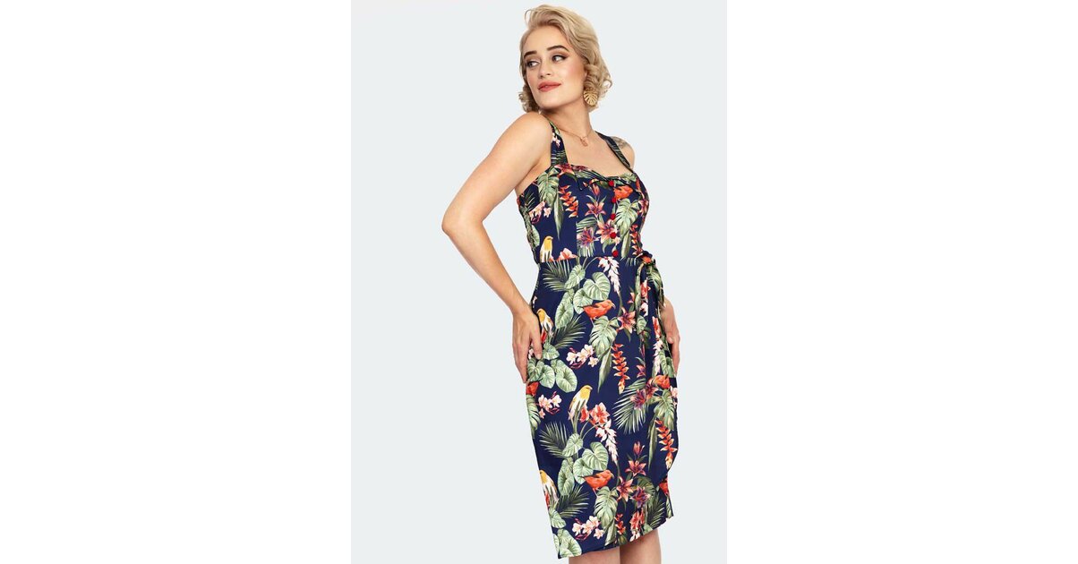 Robe Crayon Péplum Per Una (Marks & Spencer) - Taille 8 - Imprimé Floral, Style Années 50 - Neuf Sans étiquette